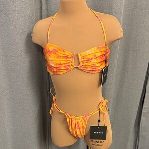 9.0 Swim Orange and Pink Bikini Set
